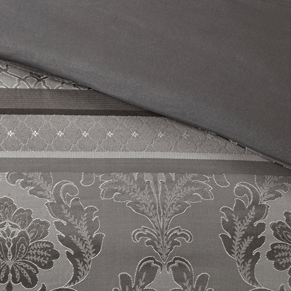 7 Piece Jacquard Comforter Set Grey King Media 5