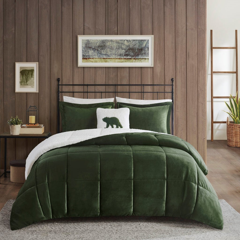 King Plush to Sherpa Down Alternative Comforter Set Media 6