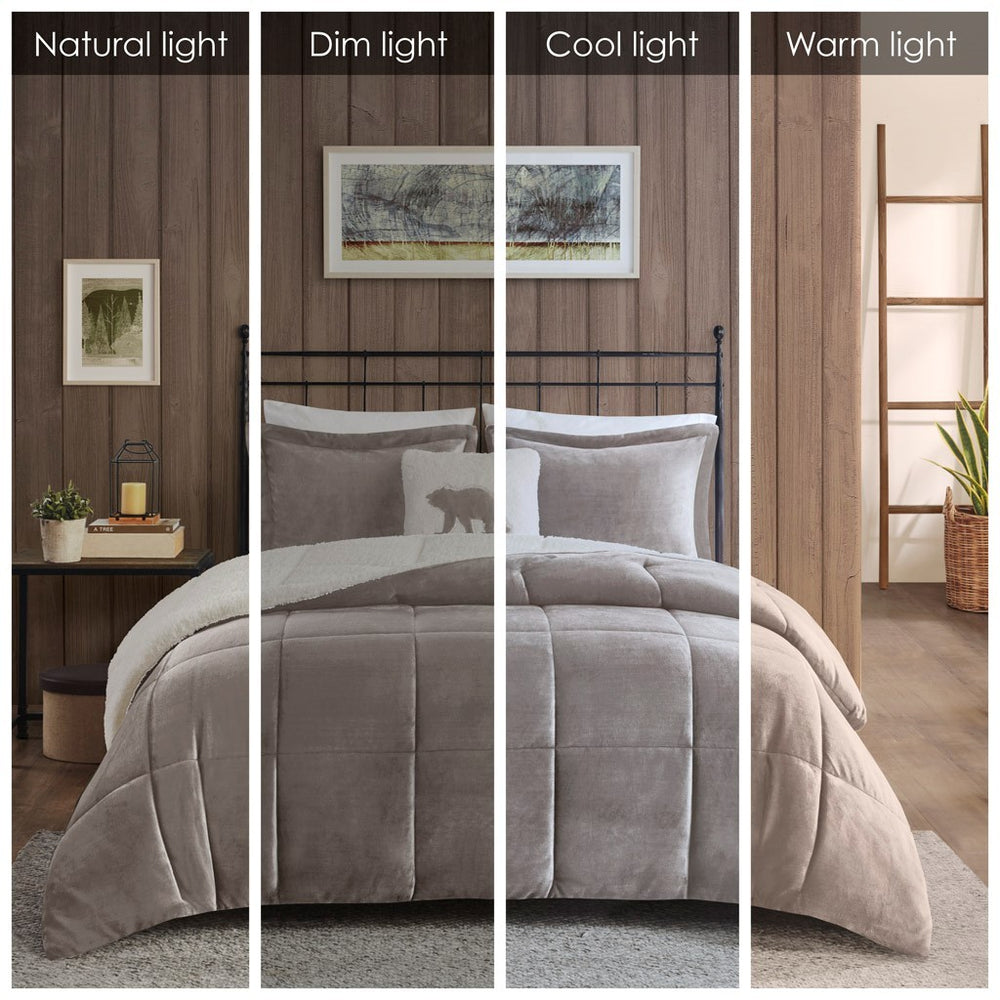 Full/Queen Plush to Sherpa Down Alternative Comforter Set Media 10