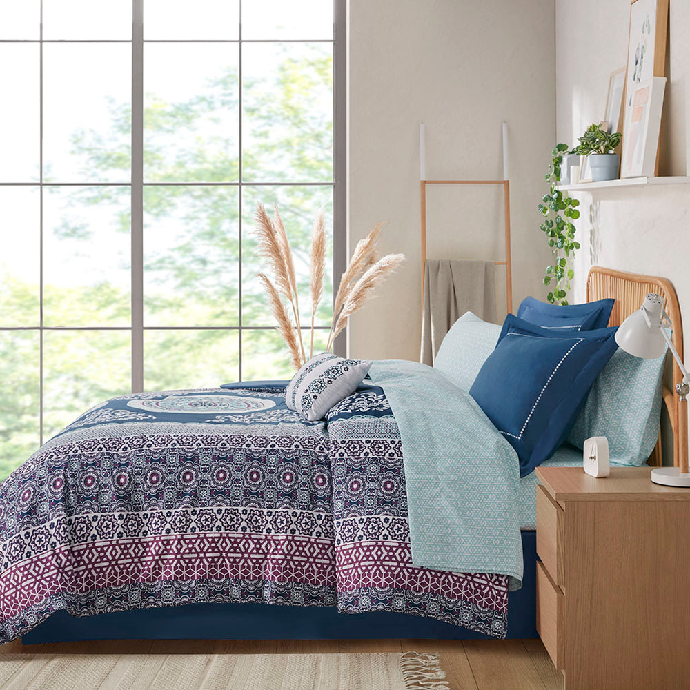 Full Boho Comforter Set with Bed Sheets Media 16