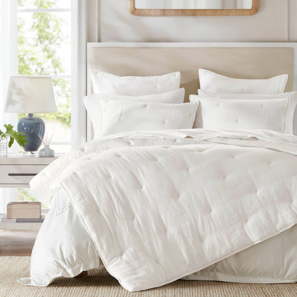 3-Piece Full/Queen Cotton  Embroidered Quilt Set,White Media 26