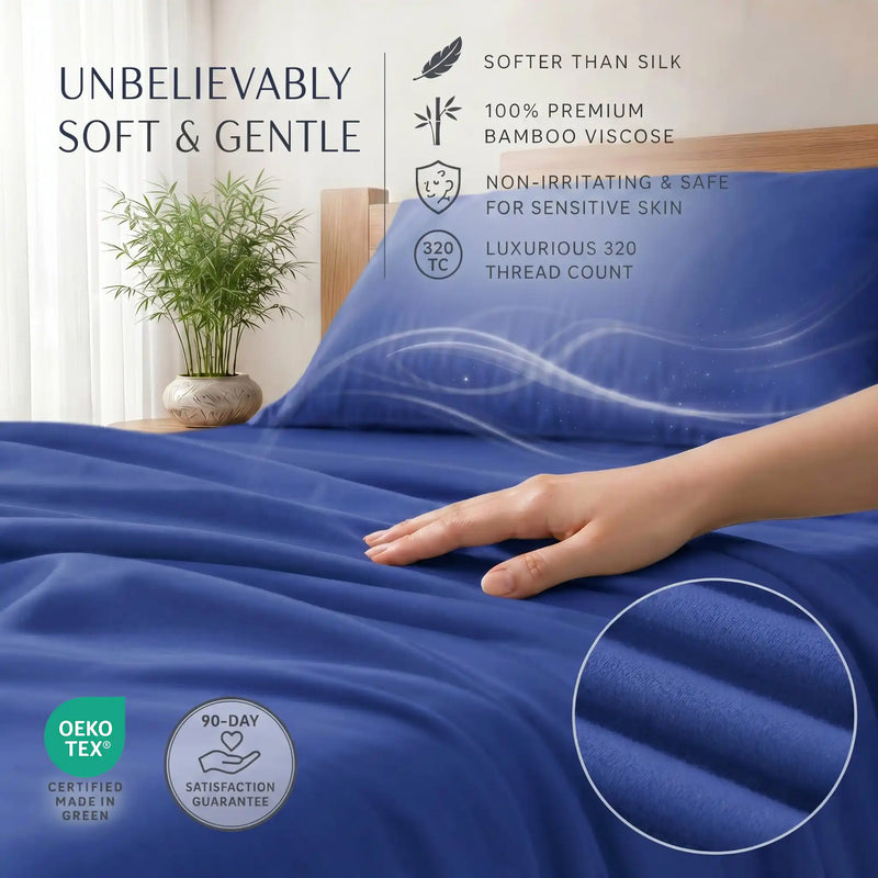 Bamboo Sheet Set Organic Bamboo & Oeko-Tex Certified Soft Sleep Comfort