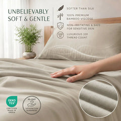 Bamboo Sheet Set Organic Bamboo & Oeko-Tex Certified Soft Sleep Comfort perspective