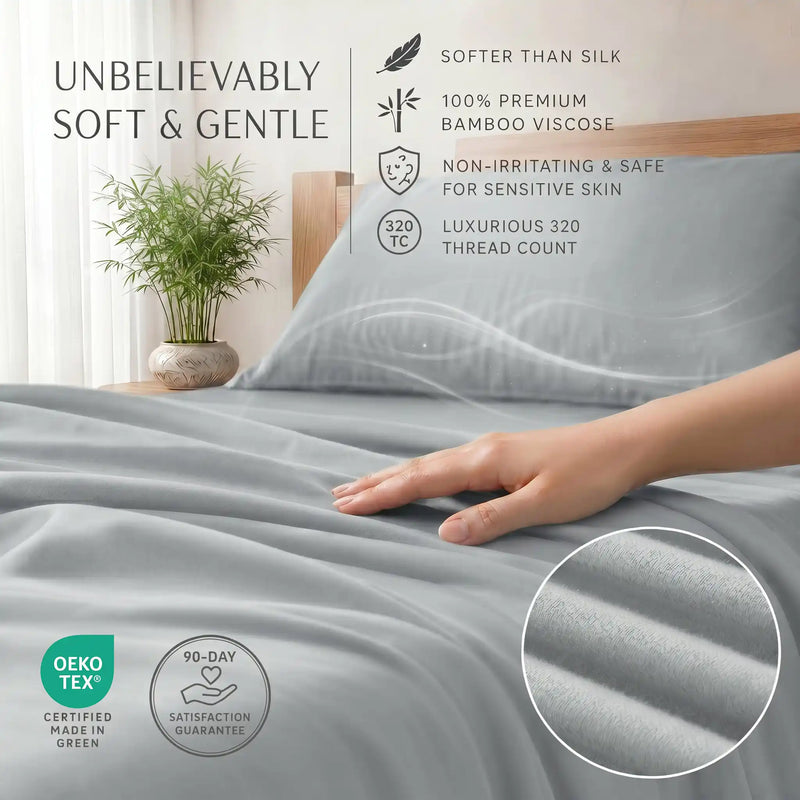 Bamboo Sheet Set Organic Bamboo & Oeko-Tex Certified Soft Sleep Comfort