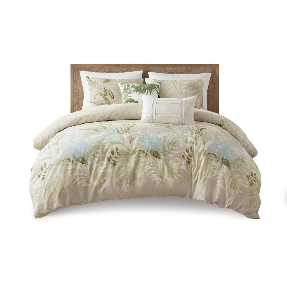 5-Piece Full/Queen Cotton Duvet Cover Set with Throw Pillow Media 8