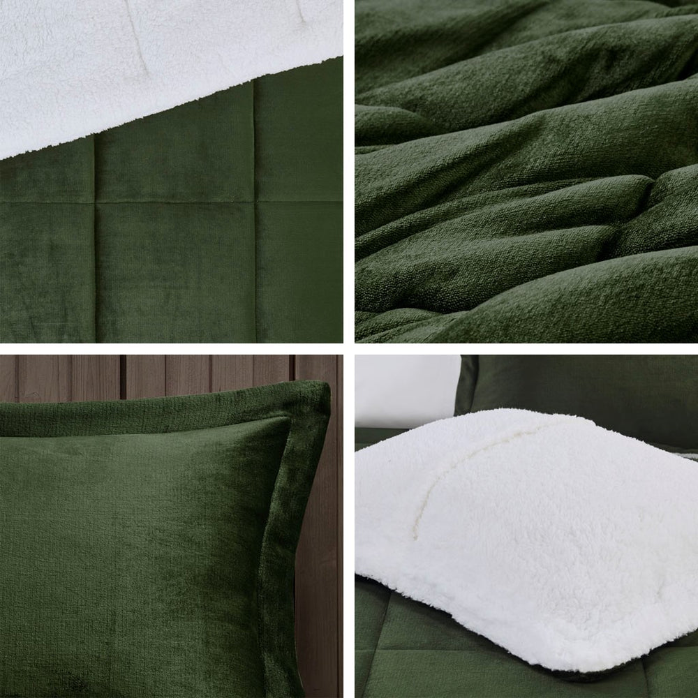 King Plush to Sherpa Down Alternative Comforter Set Media 2