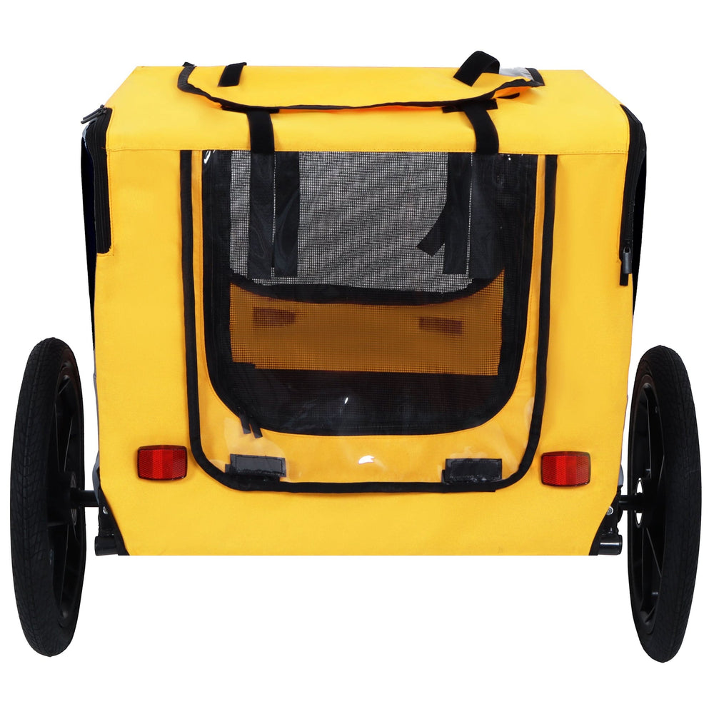 Pet Bike Trailer Dog Cart for Bicycle, Suitable for Small and Medium Pets, Easy Folding Cart Frame, Quick Release Wheel, Non-Slip Floor, Internal Leash Media 5