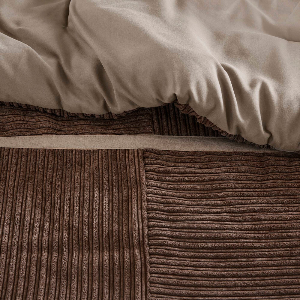 7 Piece Micro Corduroy Comforter Set Brown King Media 15