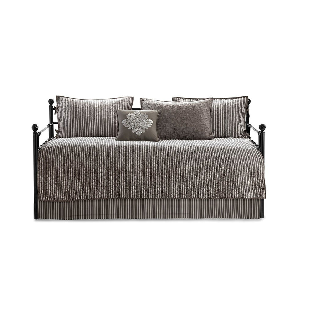 6 Piece Reversible Daybed Cover Set Dark Grey Daybed Media 7
