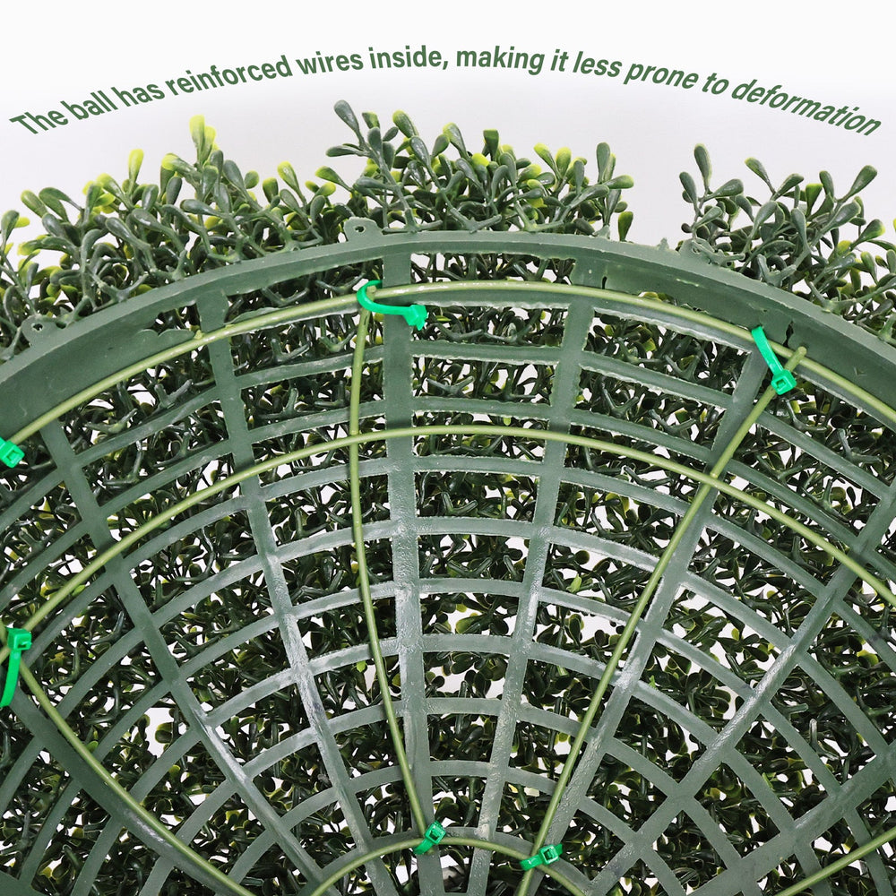 Artificial Boxwood Topiary Balls 18.5IN Green Outdoor Decorative Spheres for Garden Porch Patio Planter, 2pcs Set Plastic Media 6