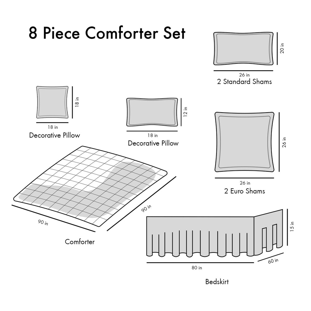 Queen 8 Piece Comforter Set Media 13