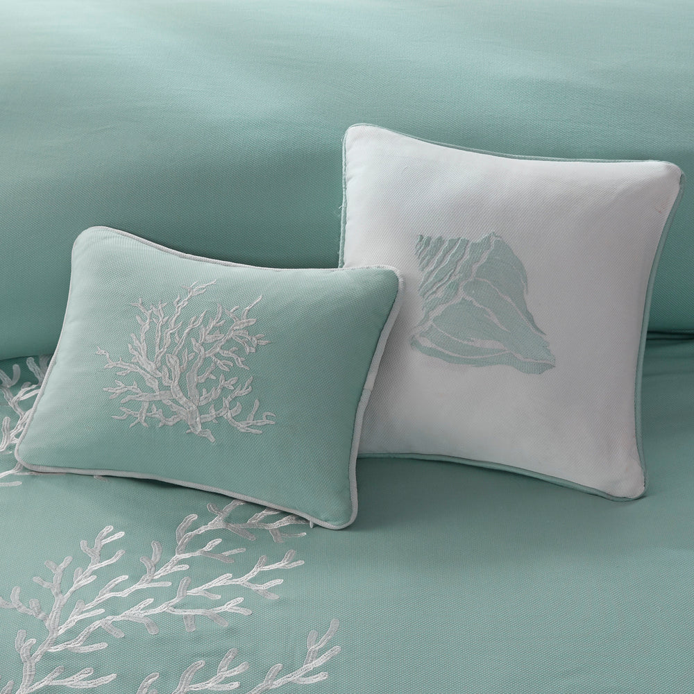Oversized Cotton Jacquard Comforter Set Aqua King Media 6