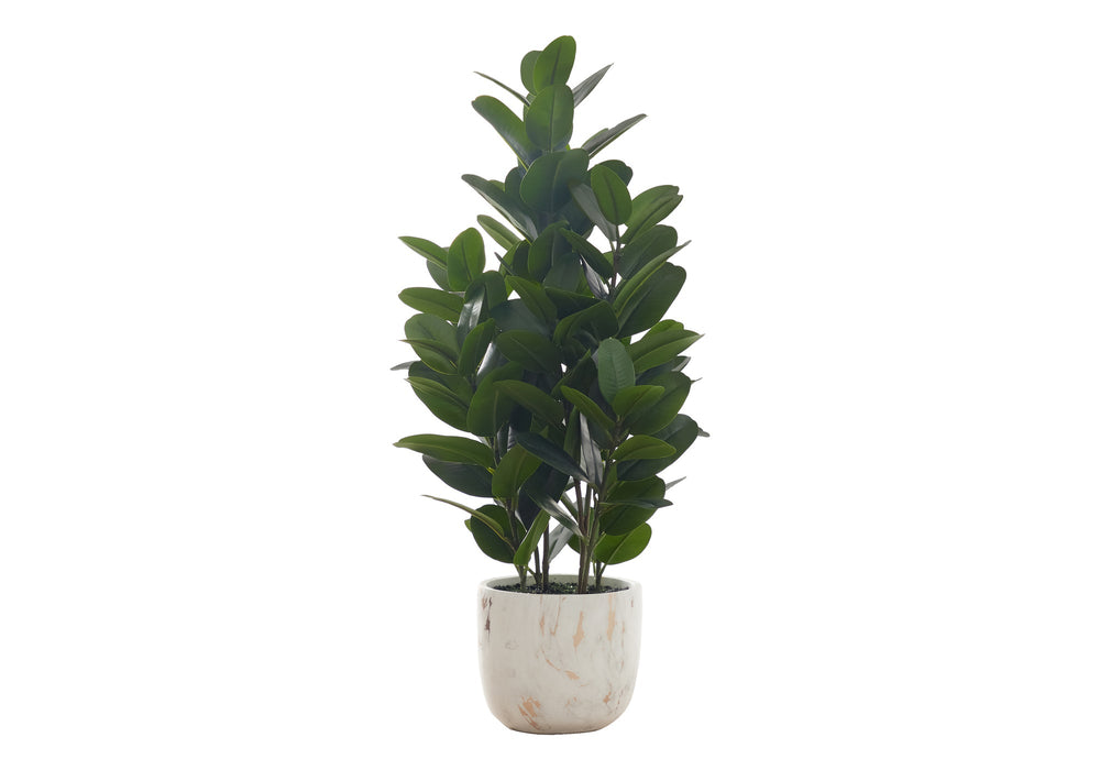 Artificial Plant, 31' Tall, Garcinia Tree, Indoor, Faux, Fake, Floor, Greenery, Potted, Real Touch, Decorative, Green Leaves, White Cement Pot Media 2