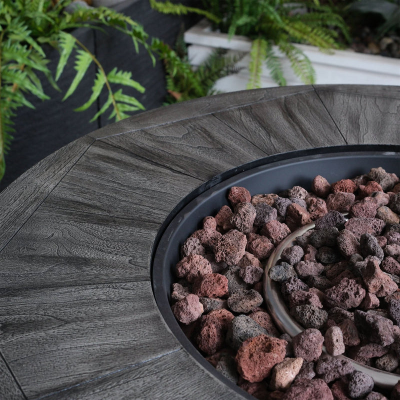 Outdoor Propane Fire Pit Concrete Stonecrest & Lava Rocks Cover Included