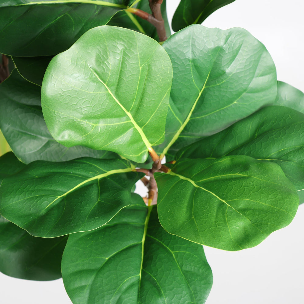 6FT Artificial Fiddle Leaf Fig Tree With Decorative White Pot, Faux Indoor Plant for Home Office Living Room Corner Decoration, 1pc/set Media 8
