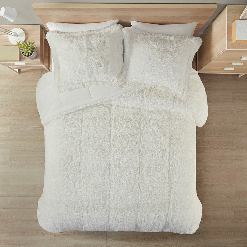 Twin/Twin XL Shaggy Long Fur Comforter Mini Set