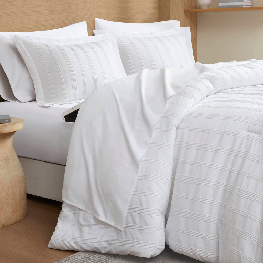 7-Piece King Woven Striped Comforter Set Media 14
