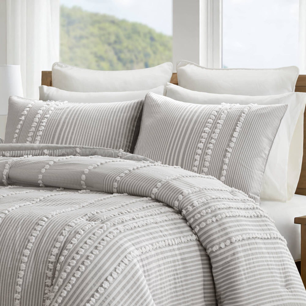 3- Piece King Cotton Yarn Dyed Comforter Set Media 8