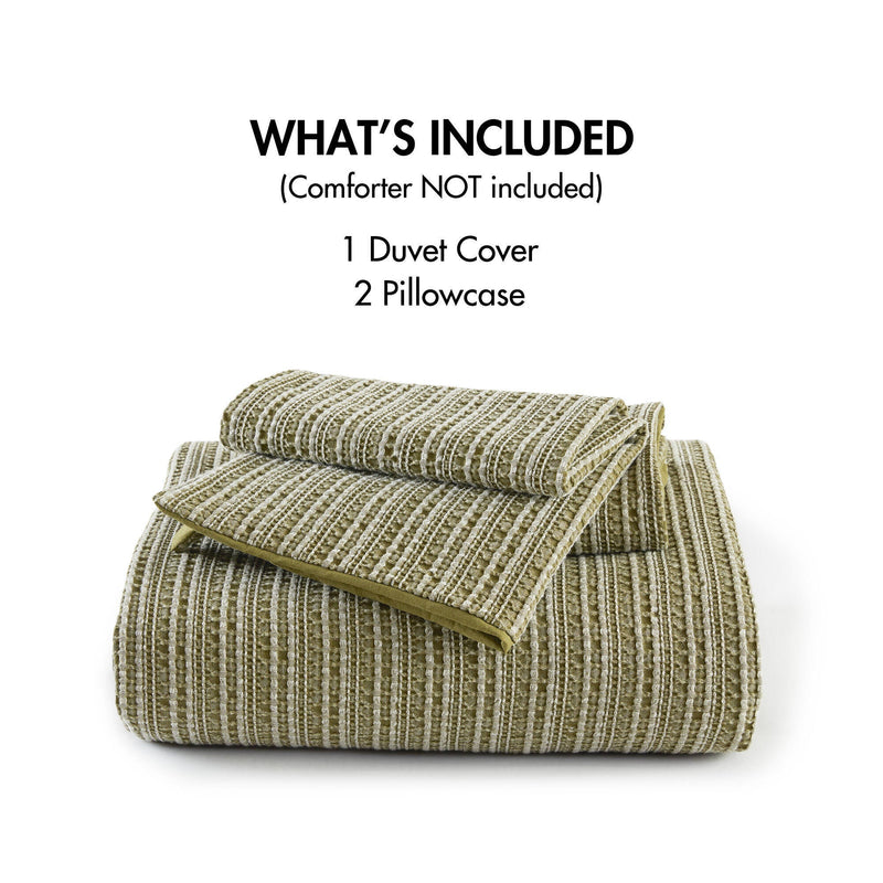 3PCS Waffle Washed Duvet Set