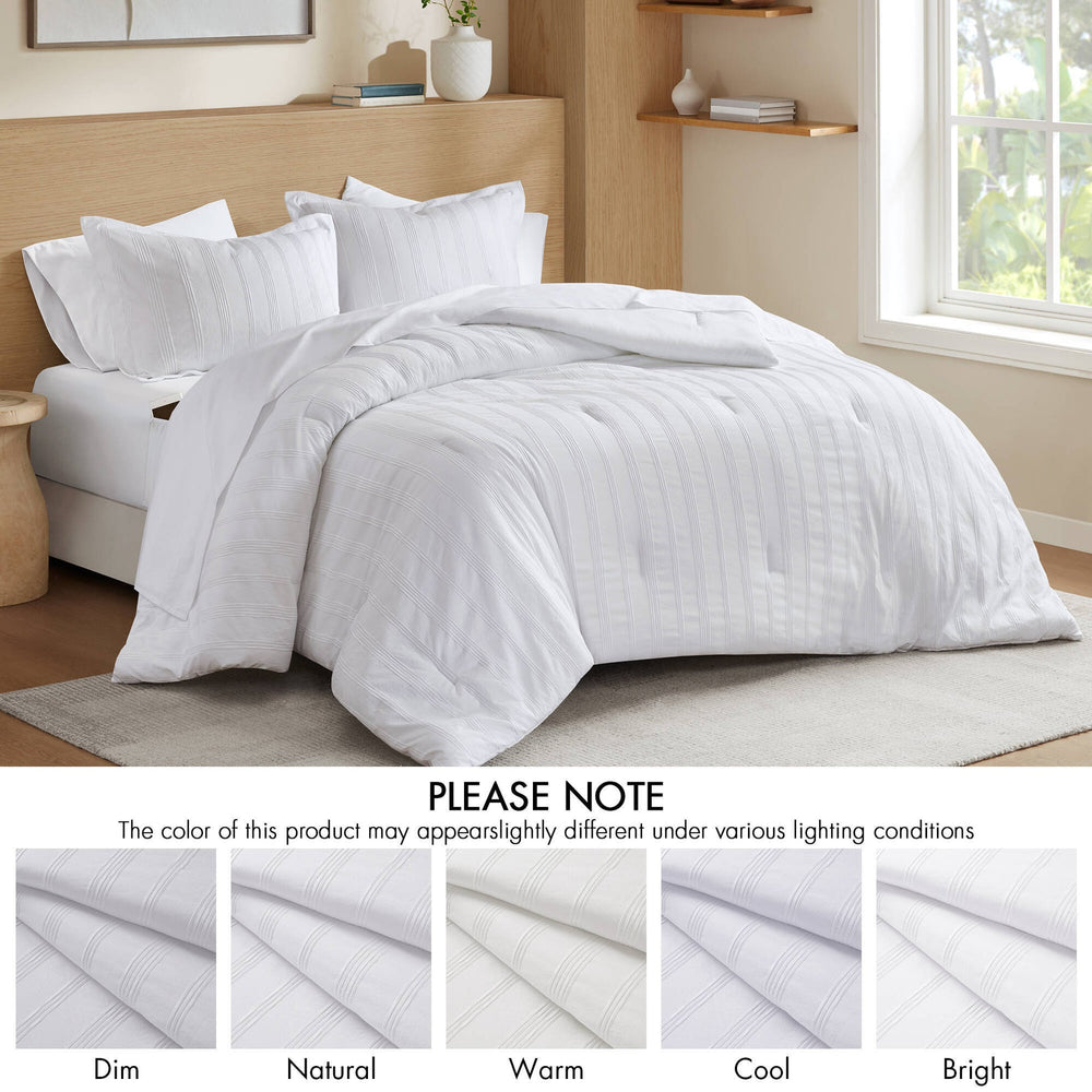 7-Piece Full Woven Striped Comforter Set Media 7