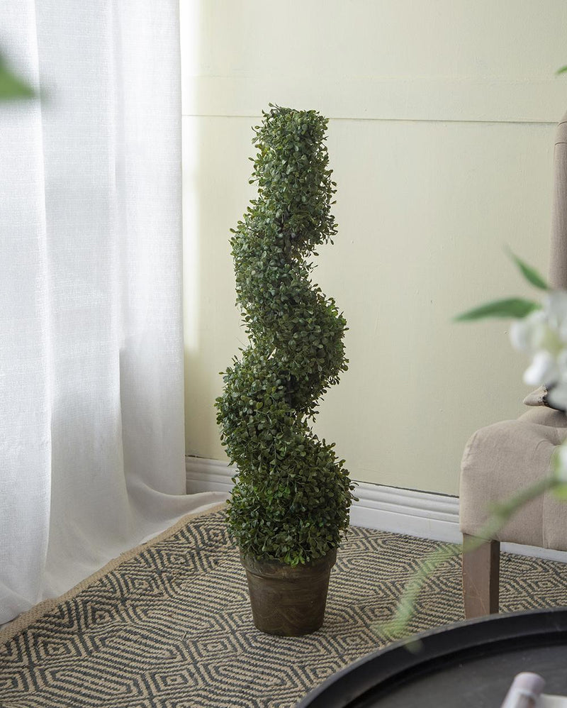 7.5x7.5x35' 3 Foot Tall Artificial Spiral Boxwood Tree