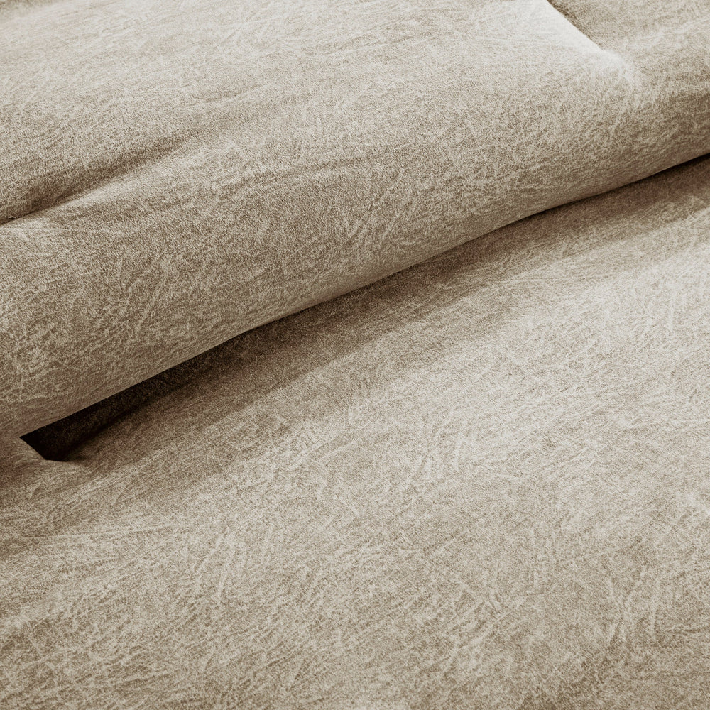 7 Piece Faux Suede Comforter Set Tan Queen Media 5