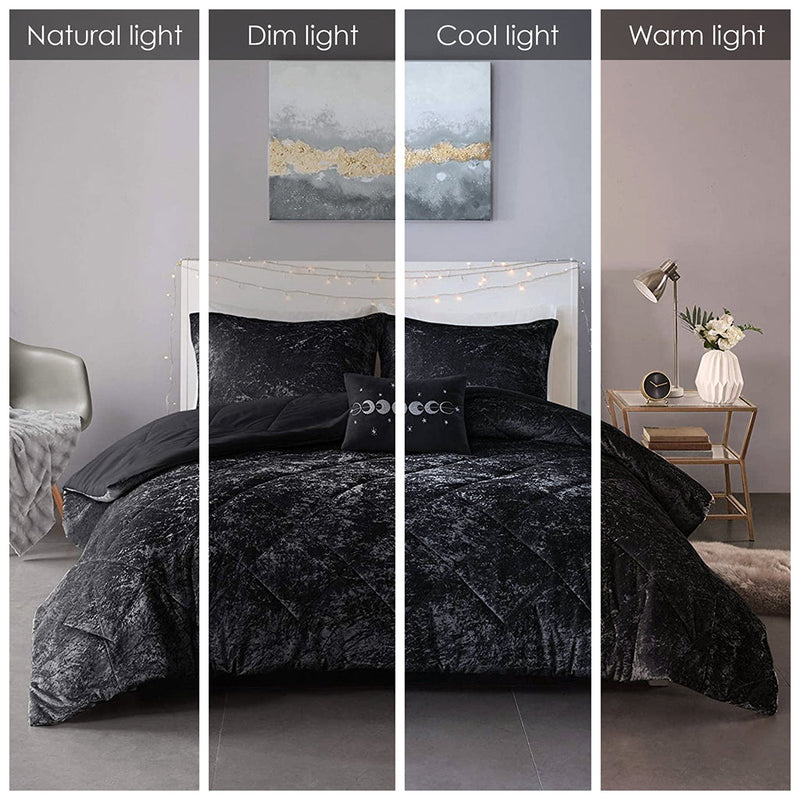 Twin/Twin XL Velvet Duvet Cover Set with Throw Pillow