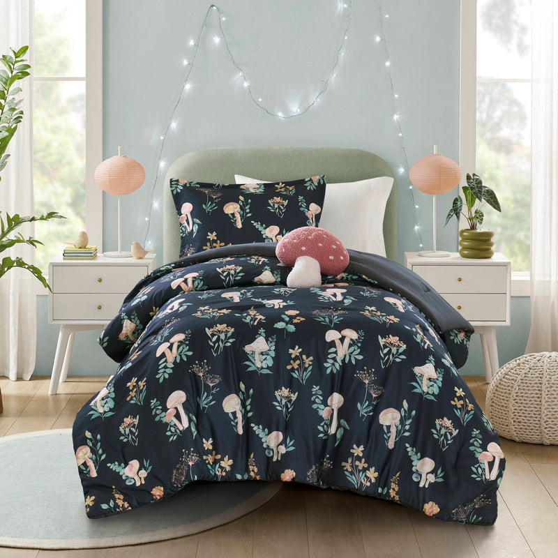 3- Piece Twin/Twin XL Mushroom Garden Comforter Set