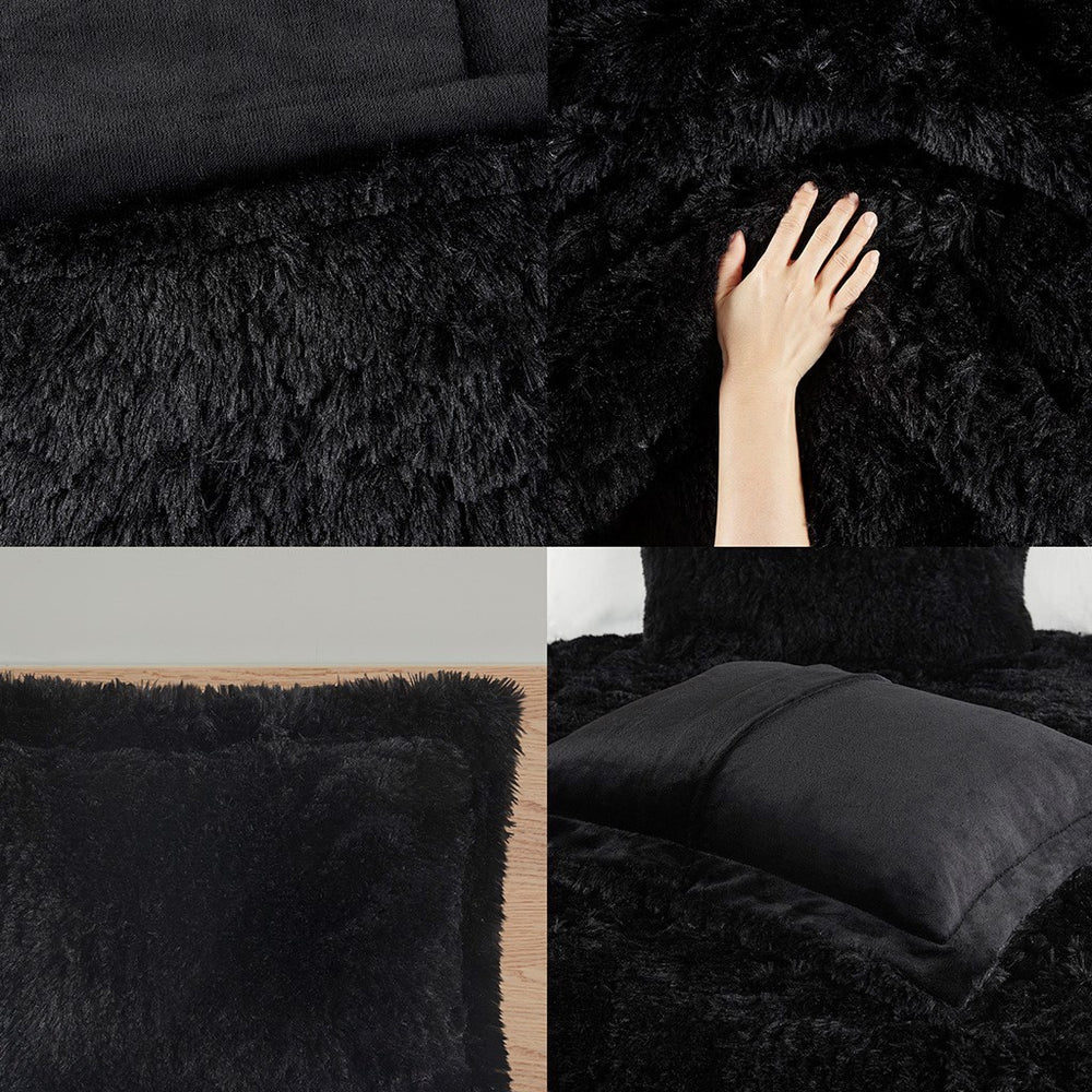 Twin/Twin XL Shaggy Long Fur Comforter Mini Set Media 8