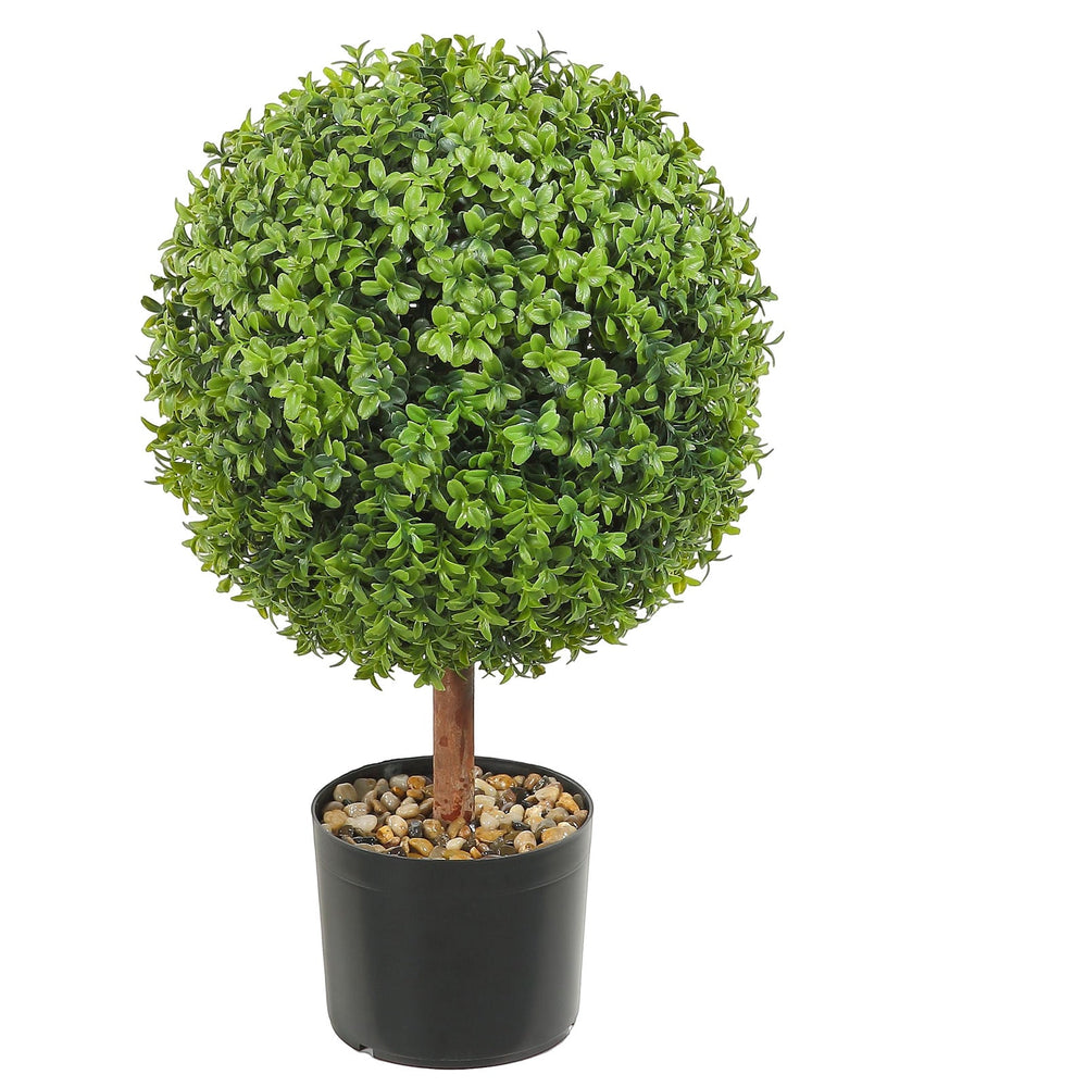 2x Artificial Boxwood Ball Ø40,6cm Garden Deco Boxwood in Flowerpot Ball Artificial Boxwood Ball Artificial Plant made of PE, Wood, PP incl. 4 pcs. Decorative butterflies and 10 pcs. Replacement Media 8