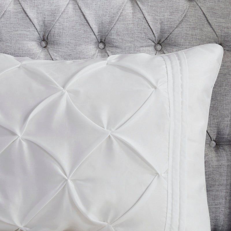 7 Piece Tufted Comforter Set White Full