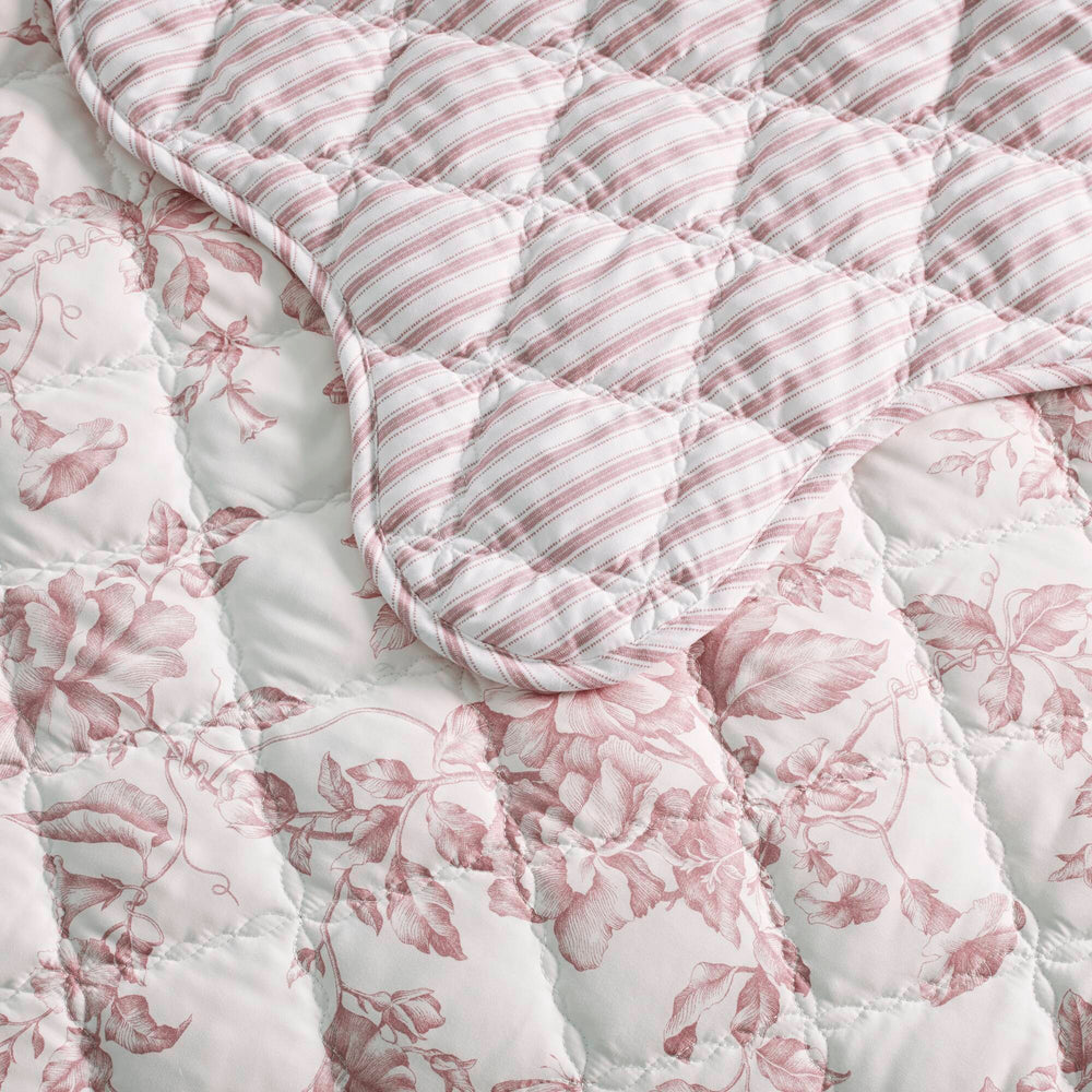 4 Pieces Full/Queen  Quilt Set with Decorative Pillow,Pink Media 21