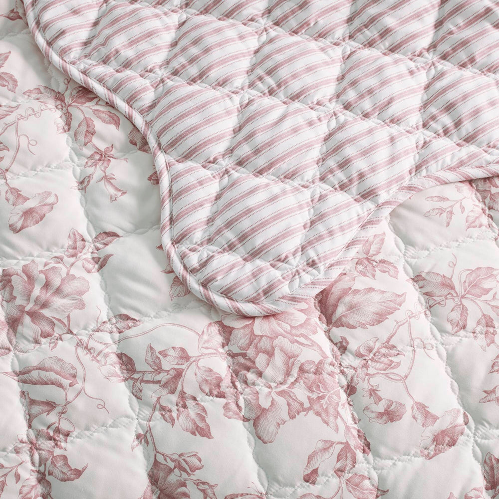 4 Pieces Full/Queen  Quilt Set with Decorative Pillow,Pink Media 21