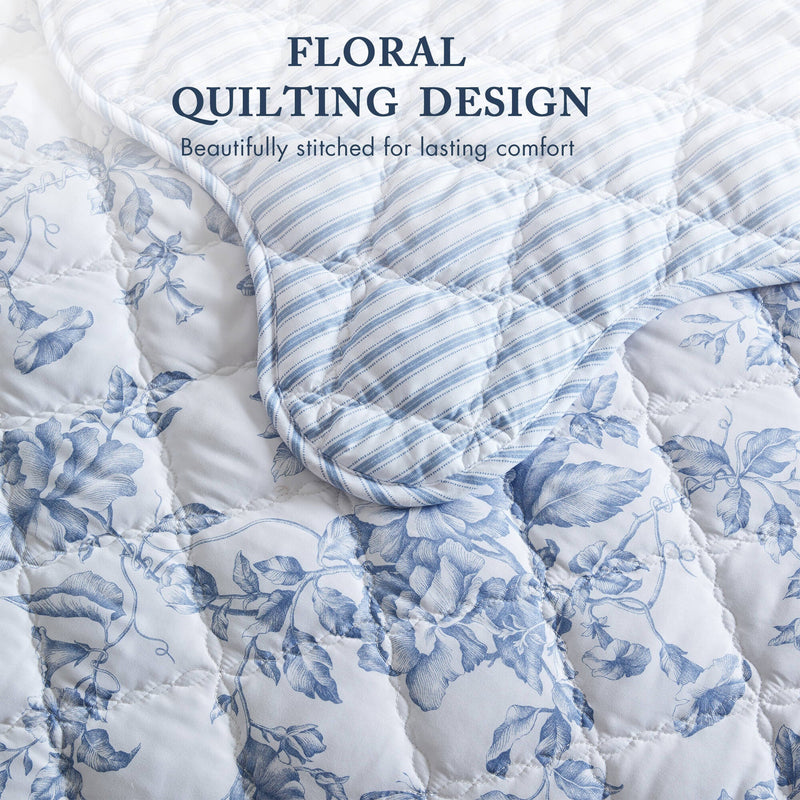 3 Pieces Twin/Twin XL Quilt Set with Decorative Pillow,Blue