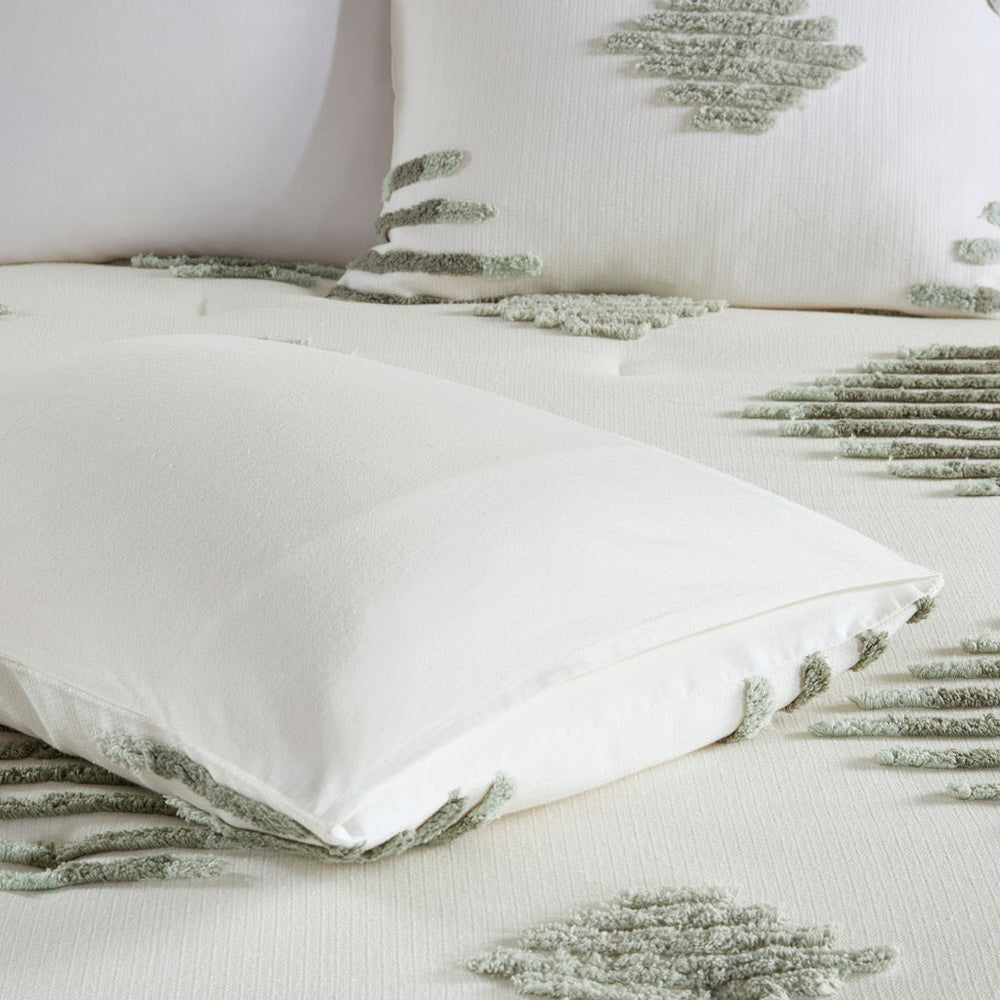 King/Cal King 3 Piece Cotton Blend Chenille Comforter Set Media 2