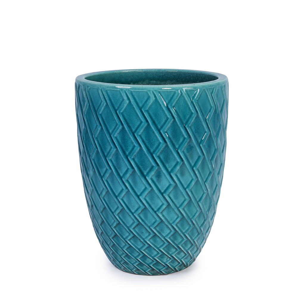 Ceramic Flowerpot, Modern Planter for Patio, Garden, Windowsill - Cyan Media 6
