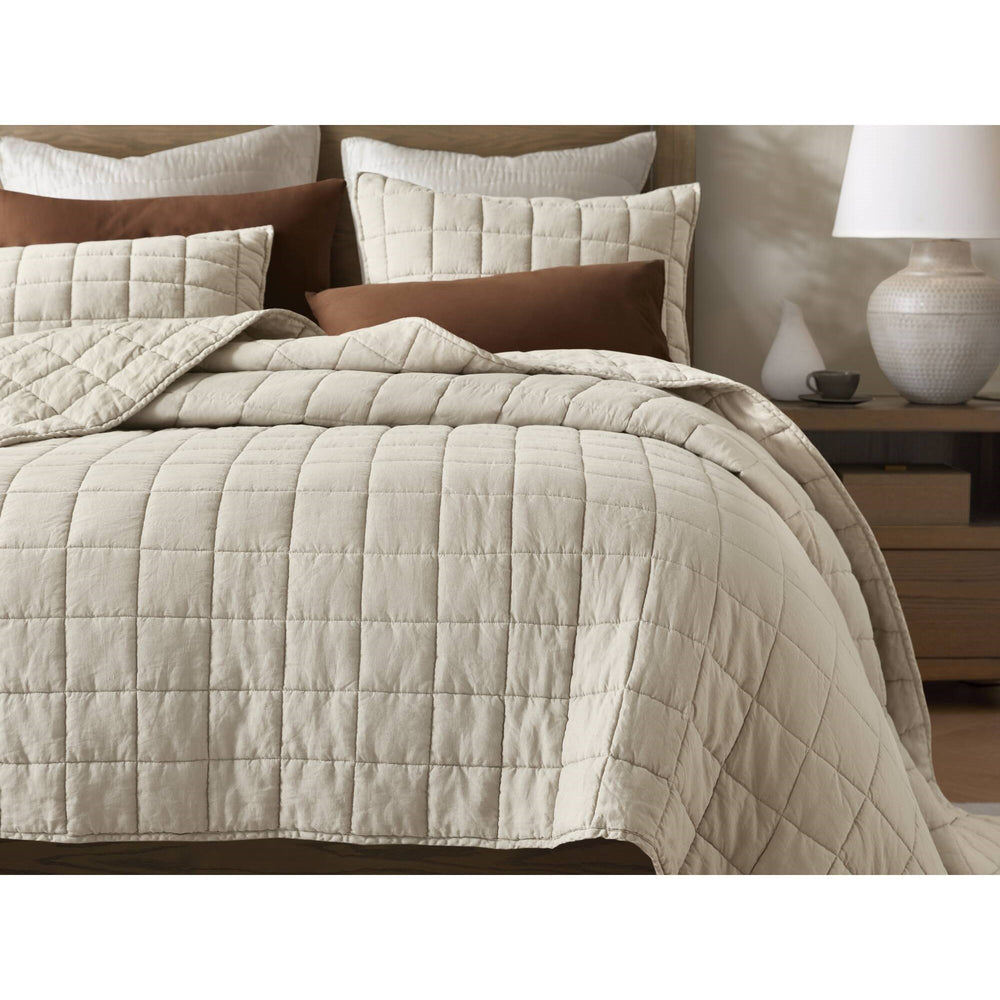 3-Piece King/Cal King Linen Garment Washed Quilt Set,Linen Media 6