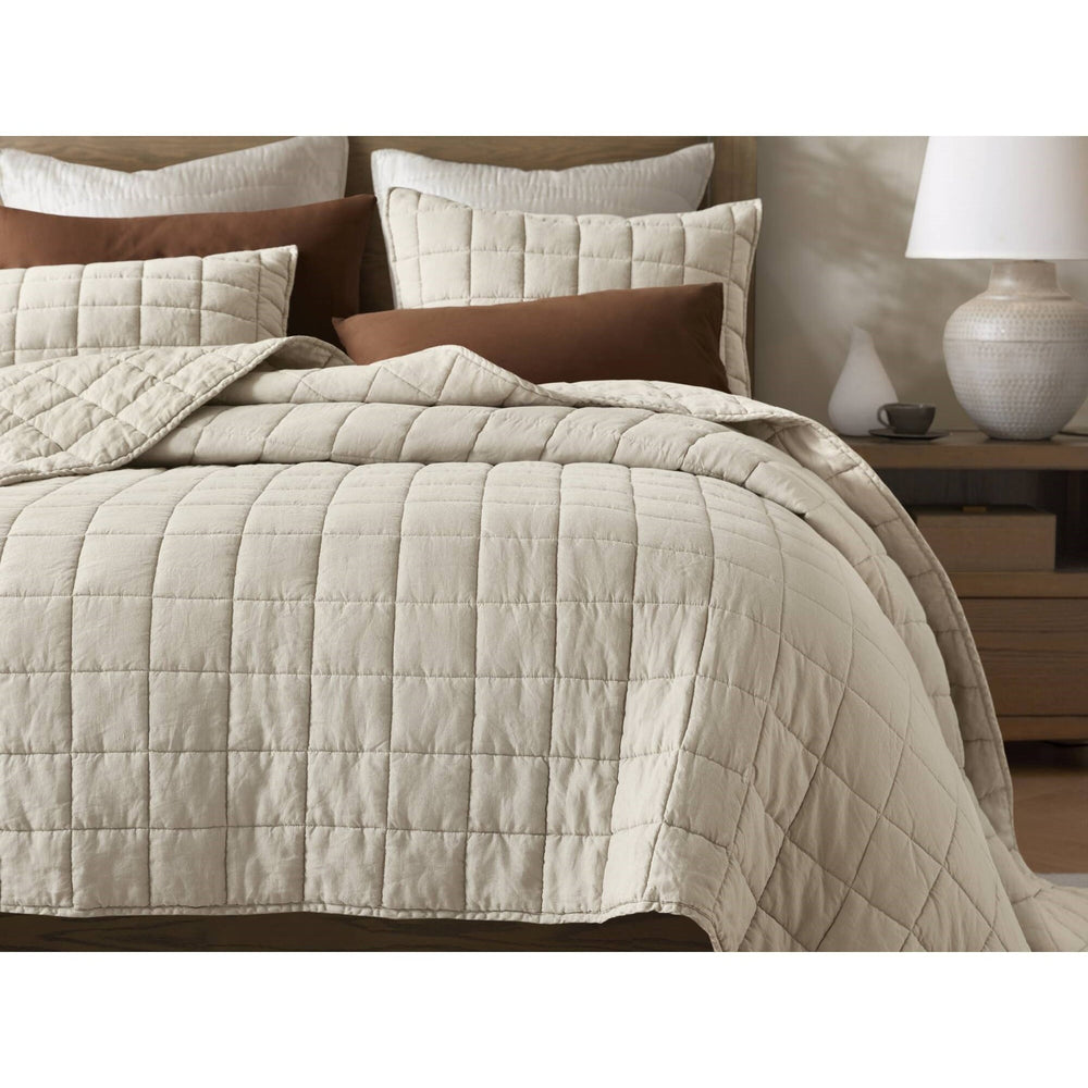 3-Piece King/Cal King Linen Garment Washed Quilt Set,Linen Media 6