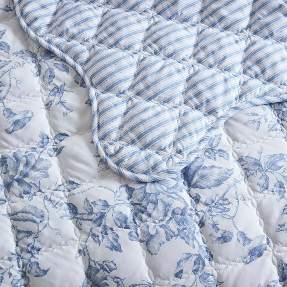 4 Pieces Full/Queen  Quilt Set with Decorative Pillow,Blue Media 14