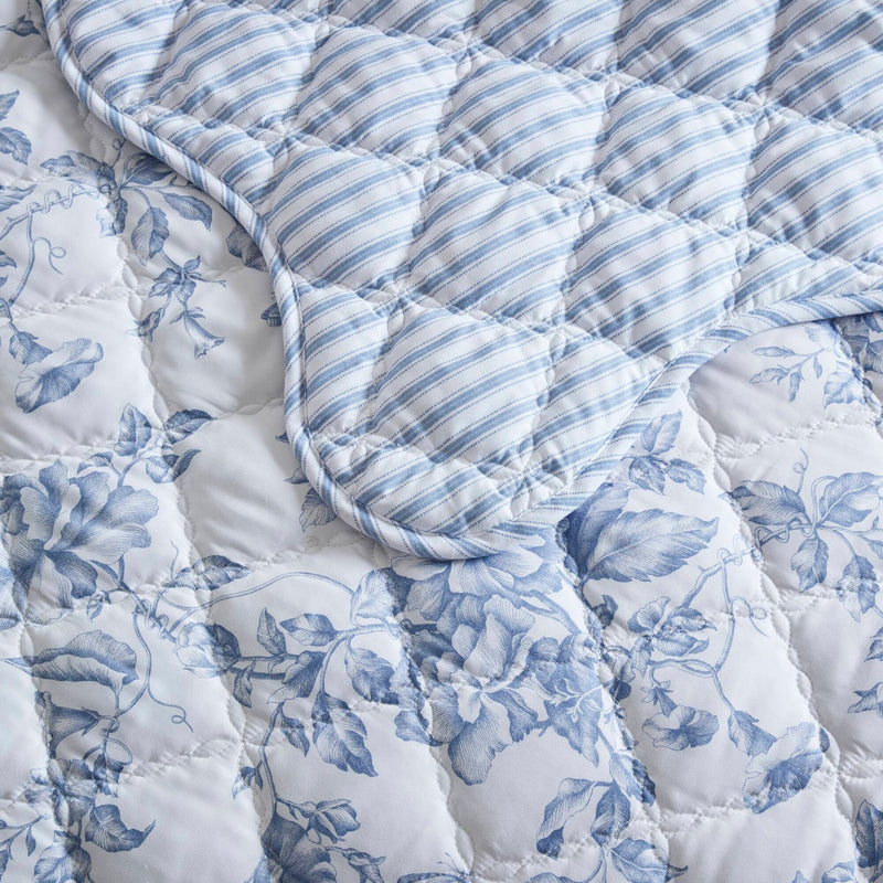 4 Pieces Full/Queen  Quilt Set with Decorative Pillow,Blue