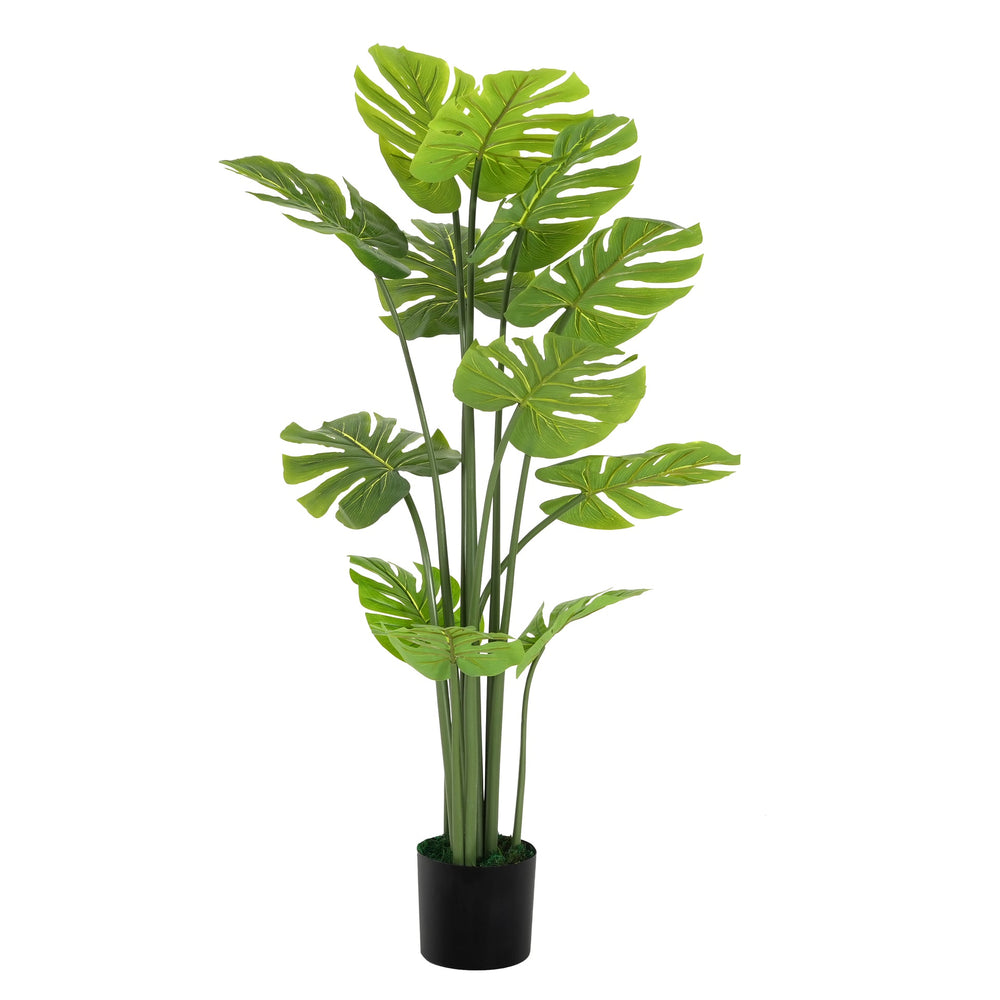57' Artificial Monstera Deliciosa Plant with Black Plastic Pot Media 4