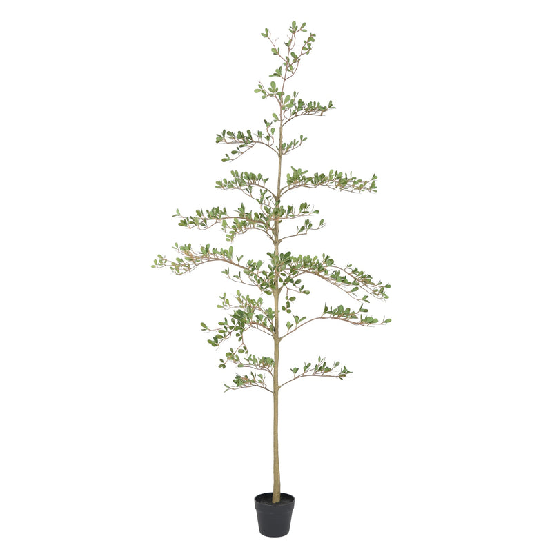6ft Artificial Olive Tree, Realistic Faux Potted Plant in Black Pot, Indoor & Covered Outdoor Decorative Tree for Living Room and Office, 1pc/set