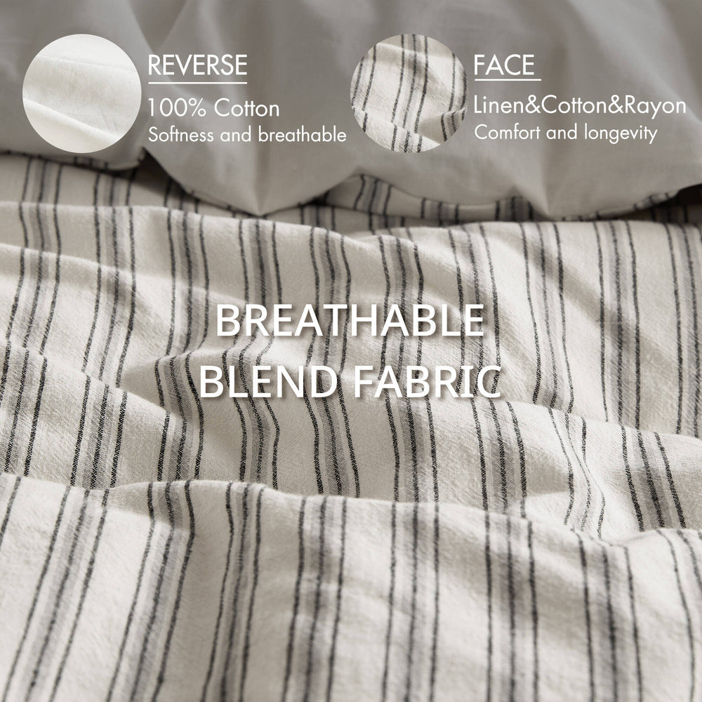 3 PCS Queen Duvet Set Grey Media 2