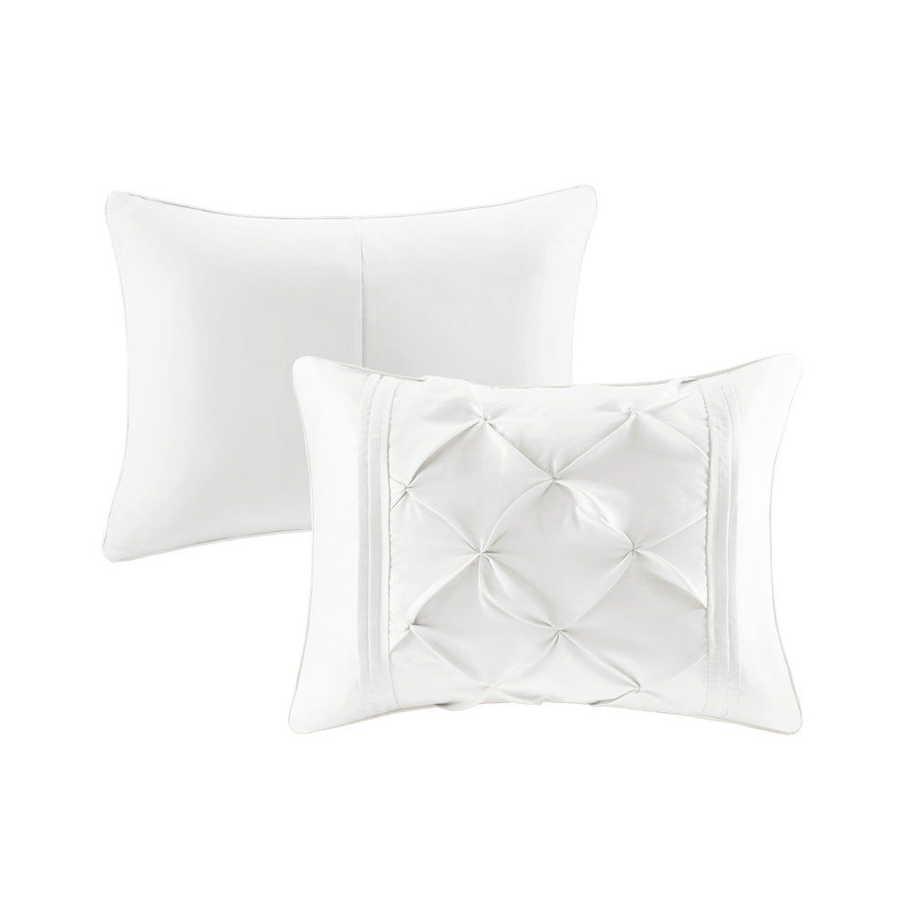 7 Piece Tufted Comforter Set White Queen Media 6