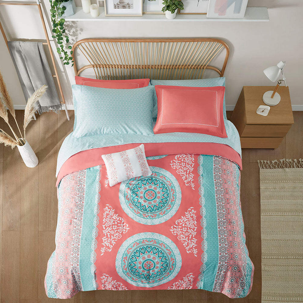 Twin Boho Comforter Set with Bed Sheets Media 9