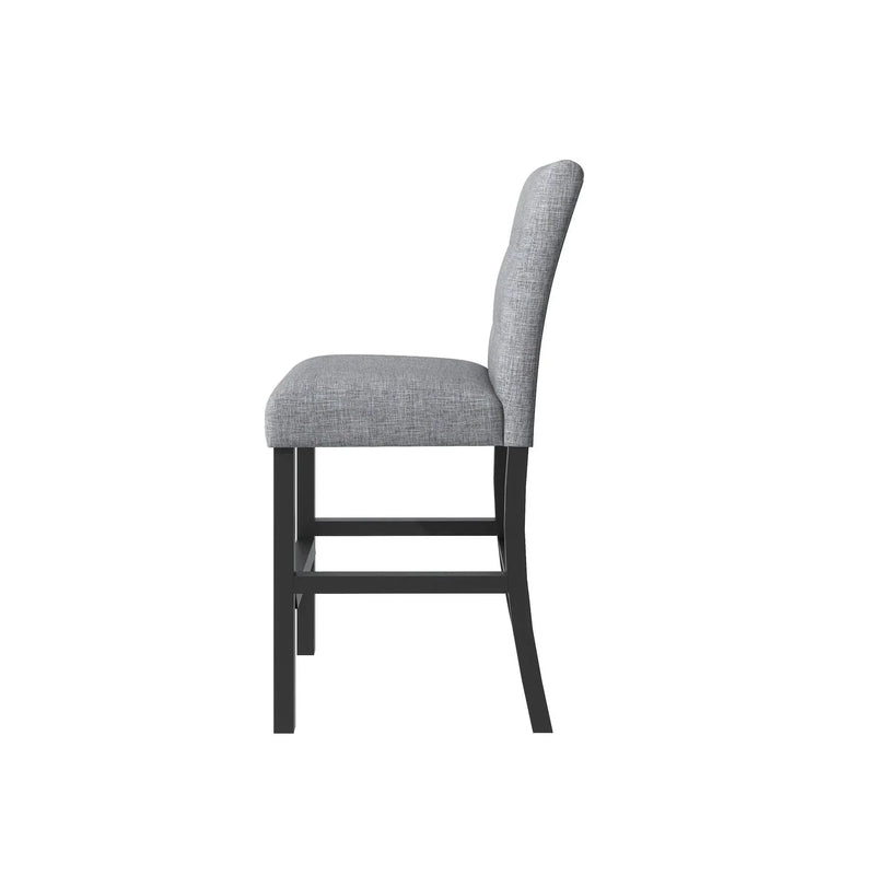 Counter Height Dining Set Solid Wood Square Table & Upholstered High Back Chairs