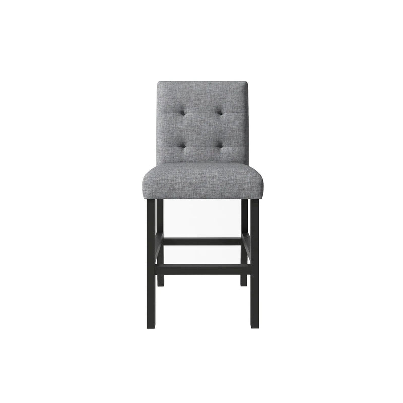 Counter Height Dining Set Solid Wood Square Table & Upholstered High Back Chairs