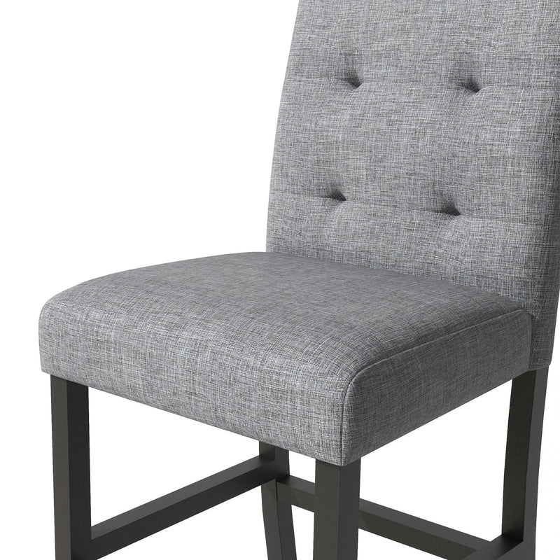Counter Height Dining Set Solid Wood Square Table & Upholstered High Back Chairs