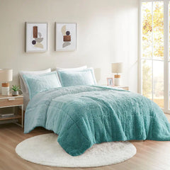 Ombre Shaggy Long Fur Comforter Mini Set perspective