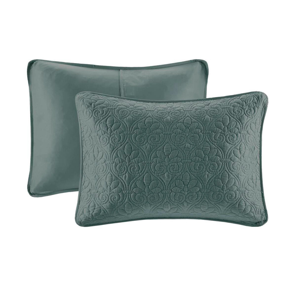 3 Piece Reversible Bedspread Set Balsam Green Queen Media 13